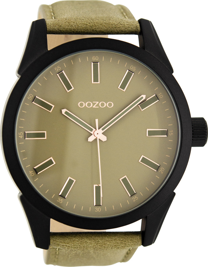 OOZOO TIMEPIECES  Unisex BrownGreen Leather Strap C7811