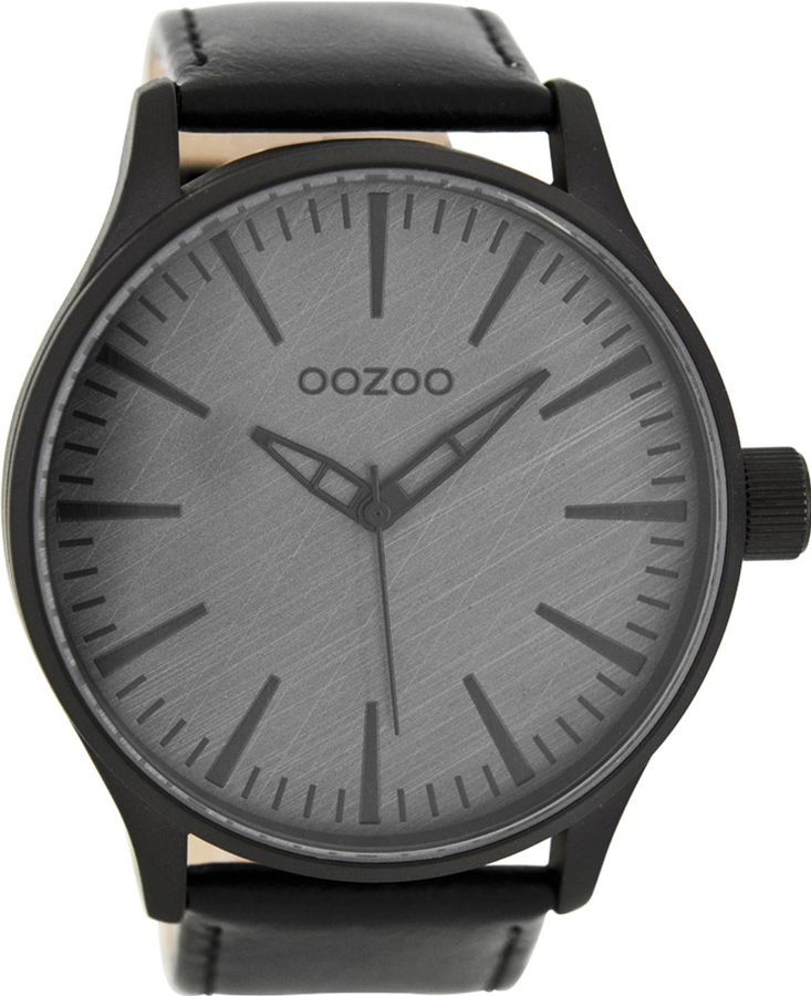 OOZOO Timepieces XXL Black Leather Strap C7864
