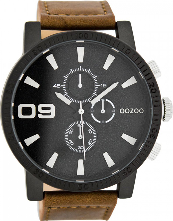 OOZOO Timepieces XXL Brown Leather Strap C7867