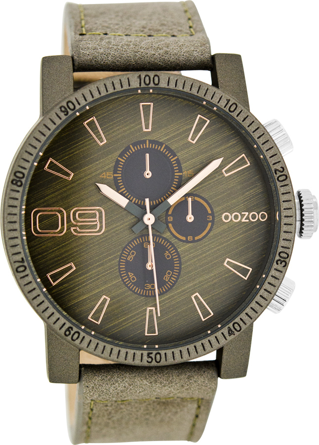 OOZOO Timepieces XL Khaki Leather Strap C7871