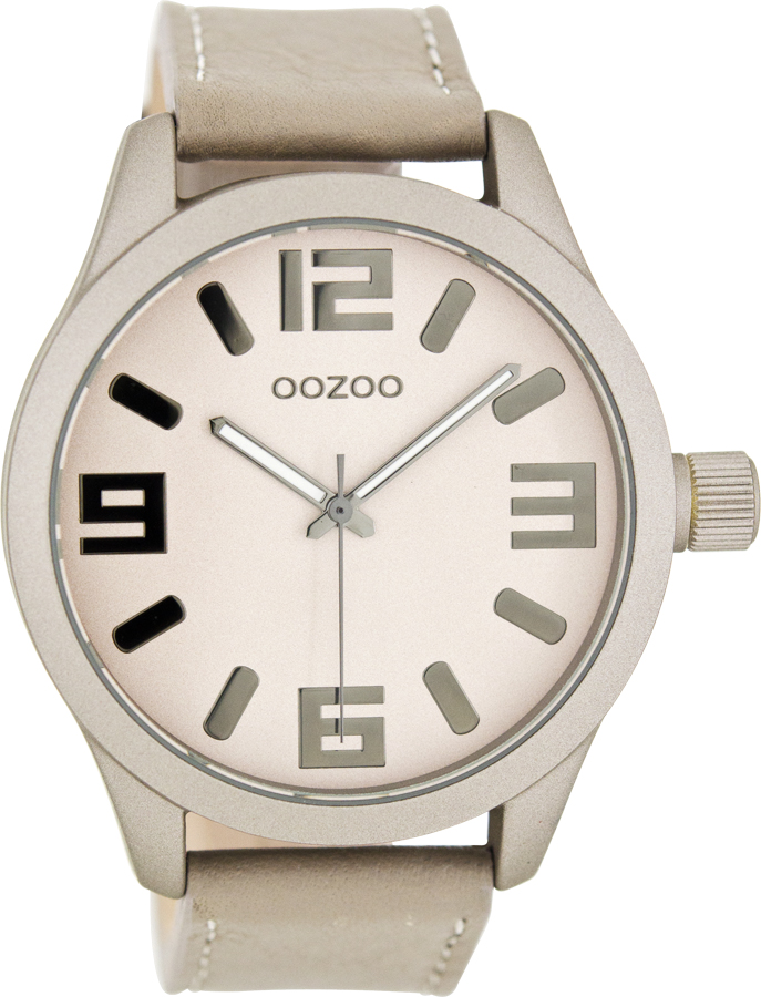 OOZOO Timepieces XL Beige Leather Strap C7886