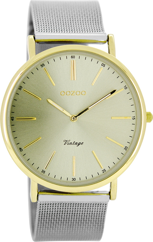 OOZOO Timepieces Vintage Silver Metal Strap C8159