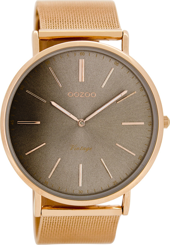 OOZOO Timepieces Vintage Rose Gold Metal Strap C8178