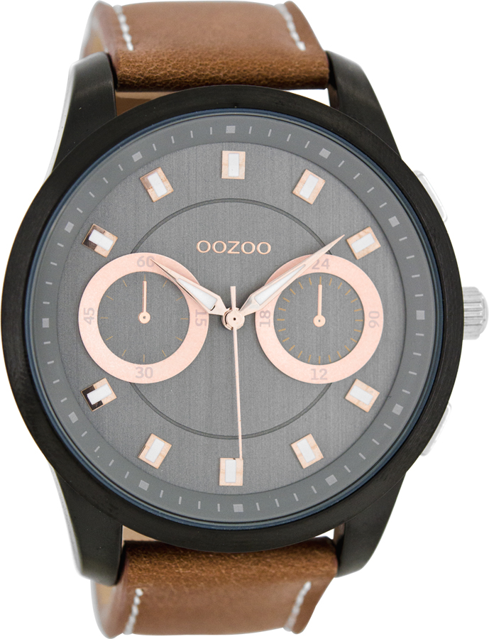 OOZOO XL Timepieces Brown Leather Strap C8208
