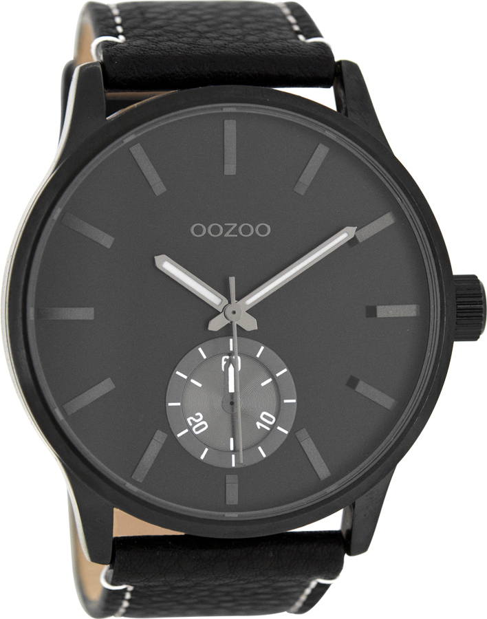 OOZOO Timepieces XXL Black Leather Strap C8214