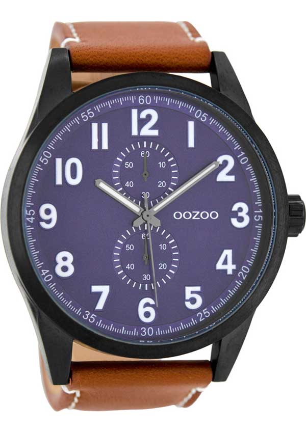 OOZOO Timepieces XXL Brown Leather Strap C8221