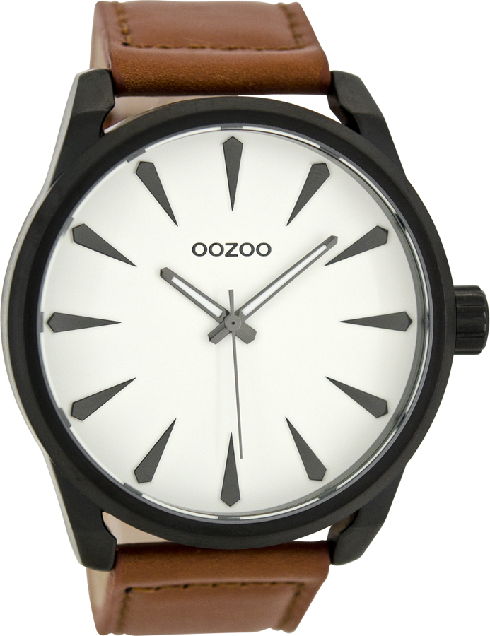 OOZOO Timepieces XXL Brown Leather Strap C8226