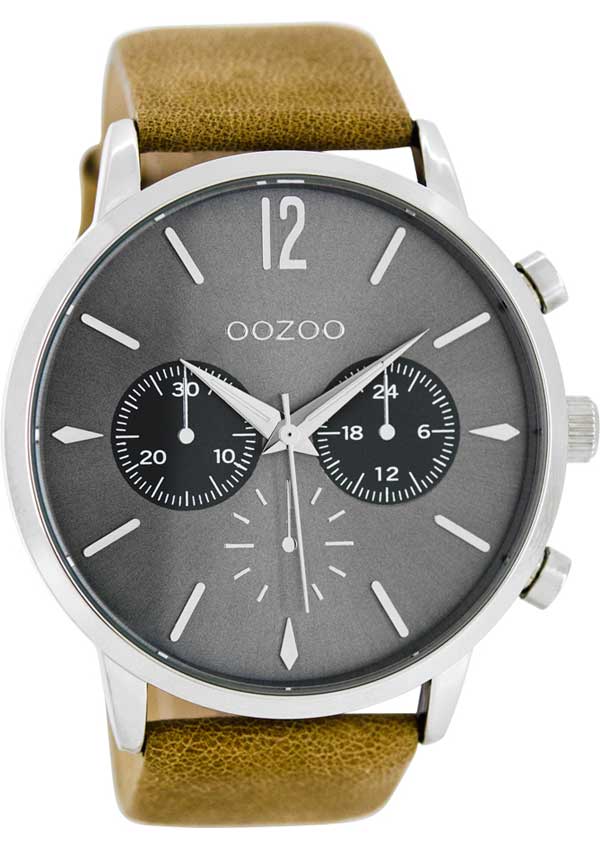 OOZOO Timepieces XXL Black Leather Strap C8240