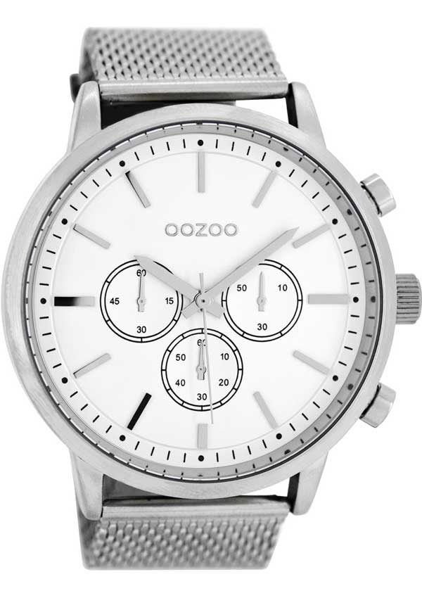 OOZOO Timepieces XXL Silver Metallic Bracelet C8260