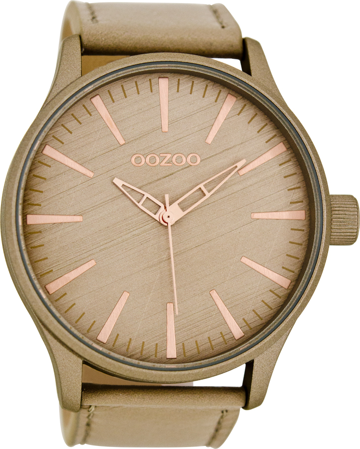 OOZOO Timepieces XL Beige Leather Strap C8276