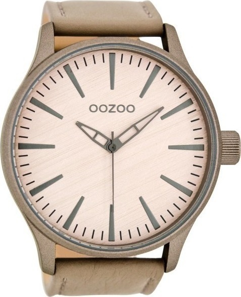 OOZOO Timepieces XL Beige Leather Strap C8277