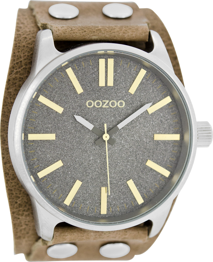 OOZOO Timepieces XXL Brown Leather Strap C8280