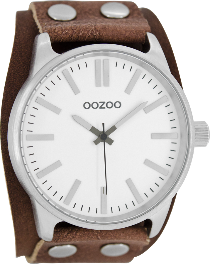 OOZOO Timepieces XXL Brown Leather Strap C8281
