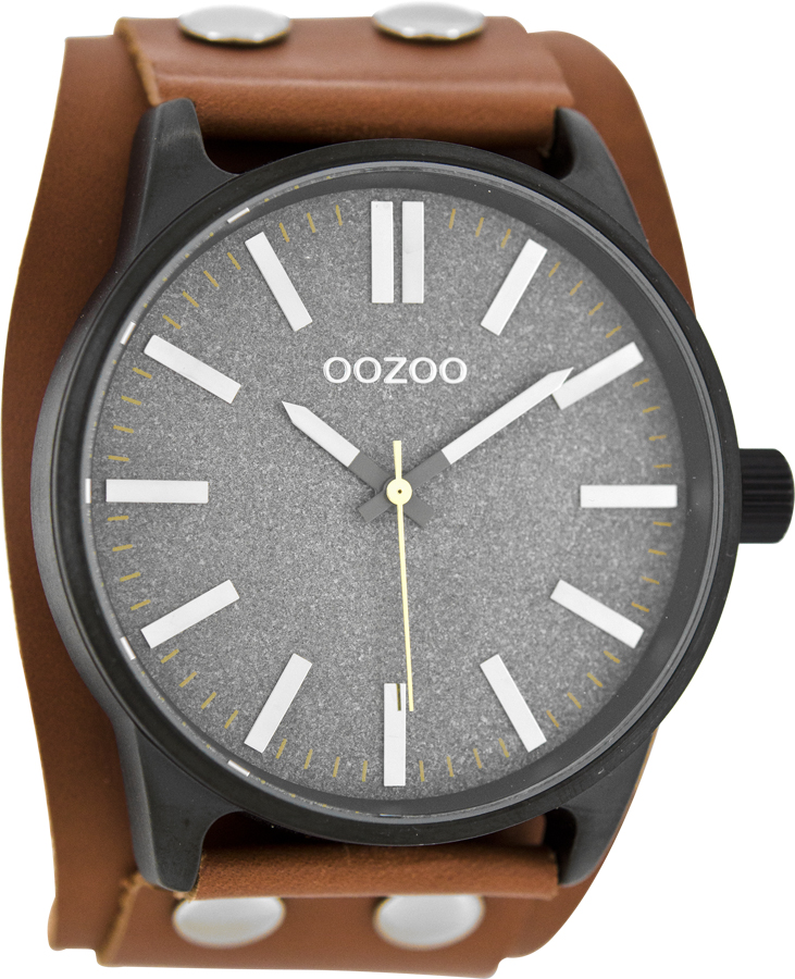 OOZOO Timepieces XXL Brown Leather Strap C8282