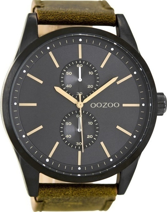 OOZOO Timepieces XXL Brown Leather Strap C8513
