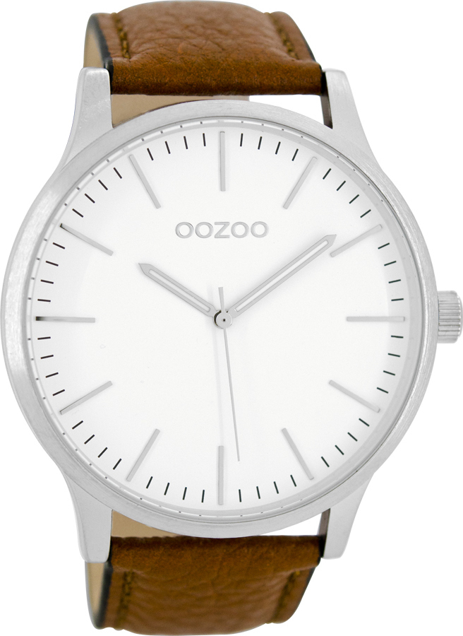 OOZOO 48mm Unisex Brown Leather Strap C8535