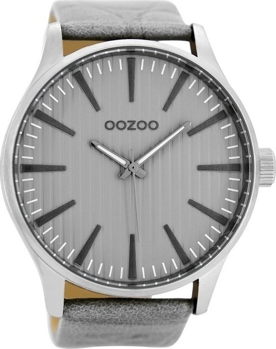 OOZOO Timepieces XXL Grey Leather Strap C8561