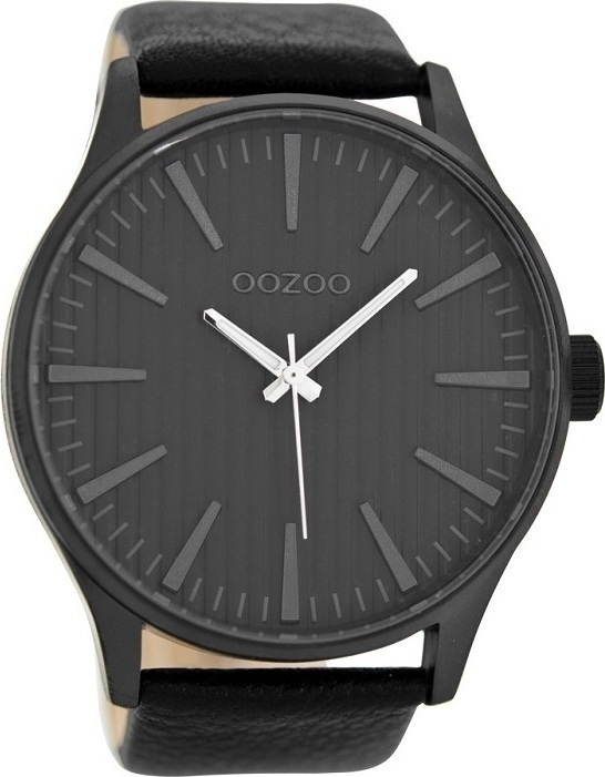 OOZOO Timepieces XXL Black Leather Strap C8564