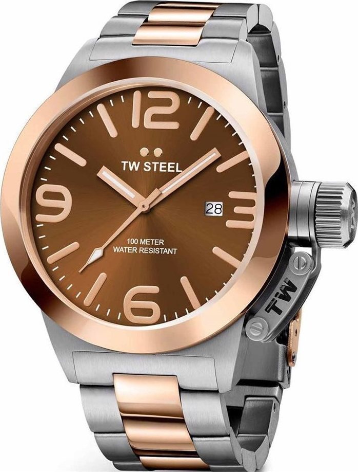 TW STEEL Canteen Style Two Tone Stainless Steel Bracelet CB151