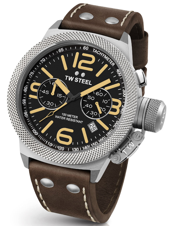 TW steel Canteen Brown Leather Chronograph CS34