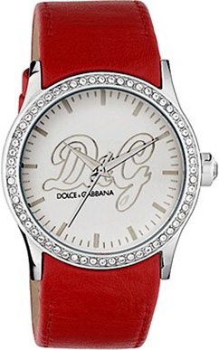 D&G "Popular" Ladies Red Leather Strap DW0268