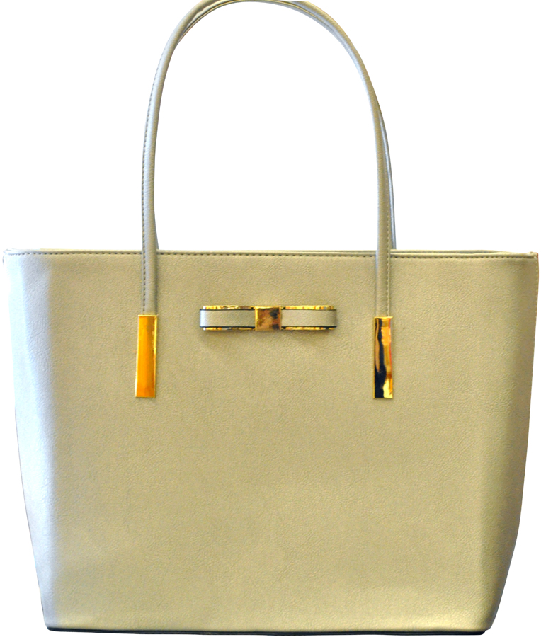 Γυναικεία τσάντα από συνθετικό δέρμα σε ασημί χρώμα με χρυσές λεπτομέρειες  code 404 0805