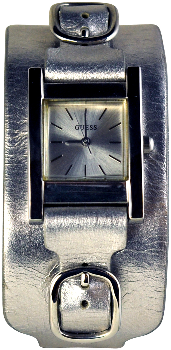 Guess Silver Leather Strap W10216