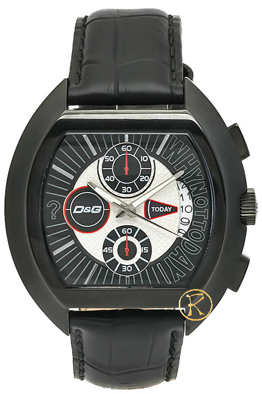 Dolce & Gabbana HIGH SECURITY Watch Black Leather Strap DW0214