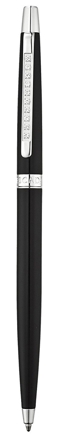 Escada Rhodium Plated Black Lacquered Slender Ballpoint Pen E90013