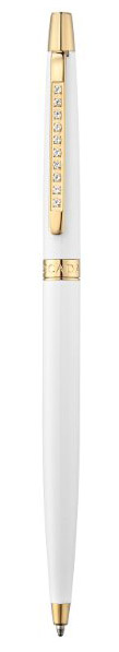 Escada Gold Plated White Lacquered Slender Ballpoint Pen E90014