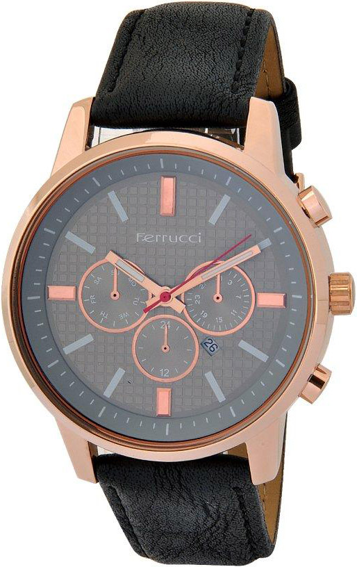 Ferrucci Leather Band Watch With Date FC6647K.05
