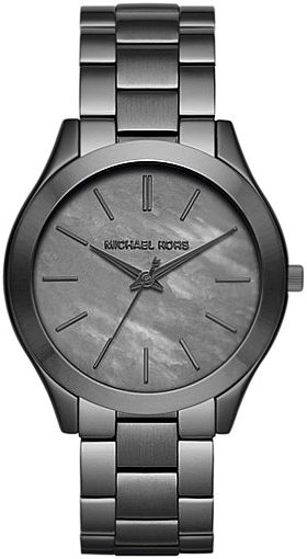 Michael Kors Slim Runway Grey Dial Gunmetal-plated Ladies Watch MK3413
