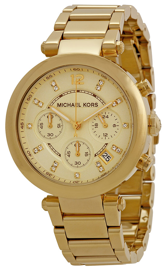 Michael Kors Parker Chronograph Champagne Dial Gold-tone Ladies Watch MK5701