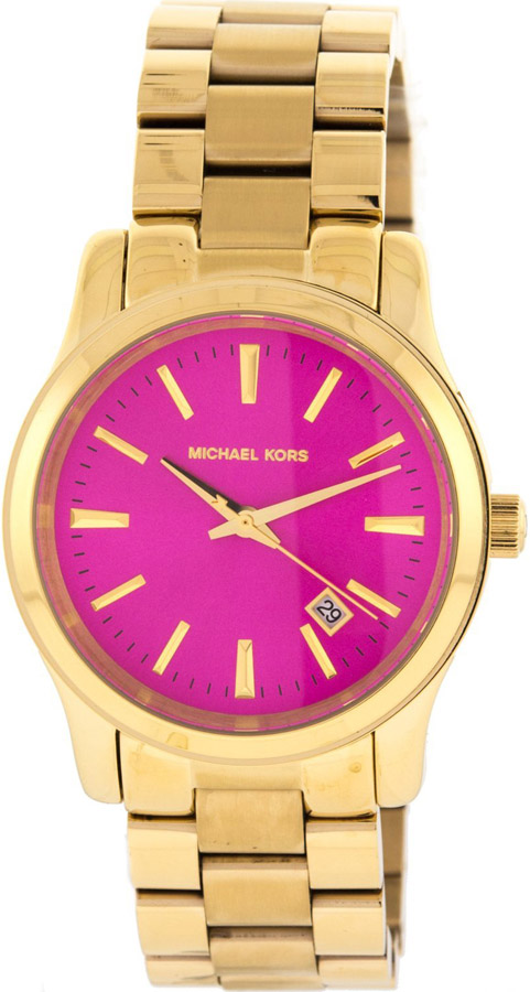 Michael Kors Golden Runway Pink Dial Gold-tone Ladies Watch MK5801
