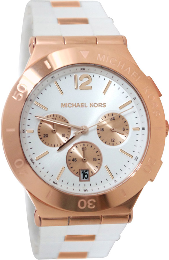 Michael Kors Wyatt Chrono Rubber And Stainless Steel Bracelet MK5935