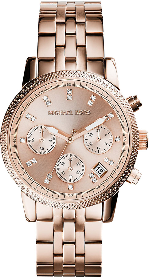Michael Kors Crystals Rose Gold Stainless Steel Bracelet MK6077