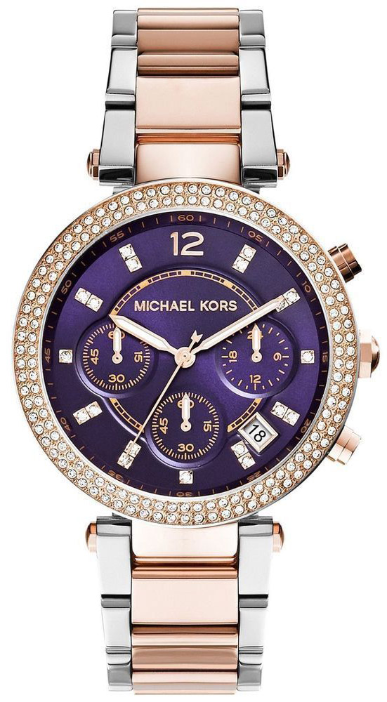 Michael Kors Women's Watch Chronograph  Purple Dial MK6108
