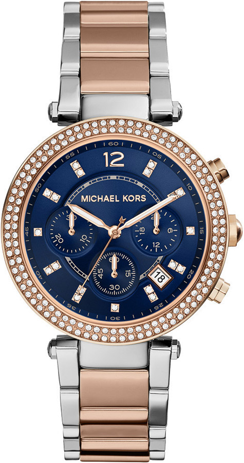 MICHAEL KORS Parker Crystals Two Tone Stainless Steel Chronograph MK6141