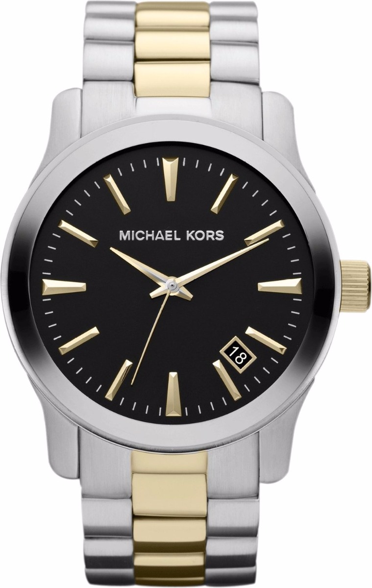 Michael Kors  Men's Silver and Gold Stainless Steel Runway  MK7064