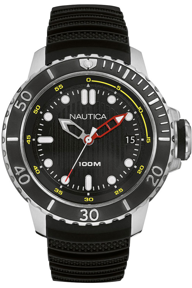 NAUTICA NMX Dive Black Rubber Strap NAD18519G