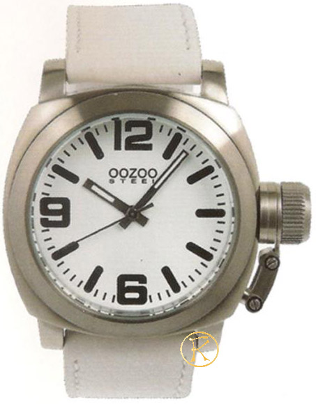 OOZOO STEEL XL White Leather Strap OS156