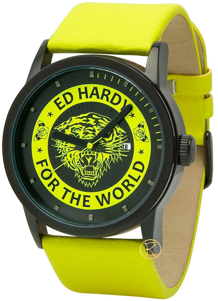 Ed Hardy Punked Yellow Leather Strap PK-YW
