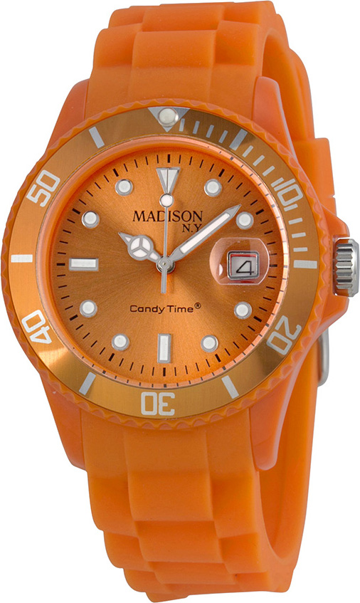 Madison Candy Time Orange Dial Orange Silicone Unisex Watch U4167-04-1