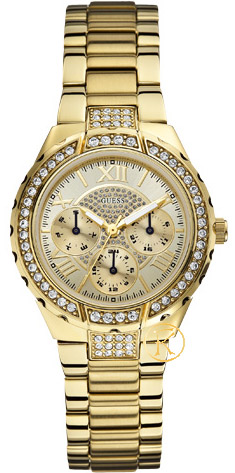 GUESS Crystals Multifunction Gold Stainless Steel Bracelet W0111L2
