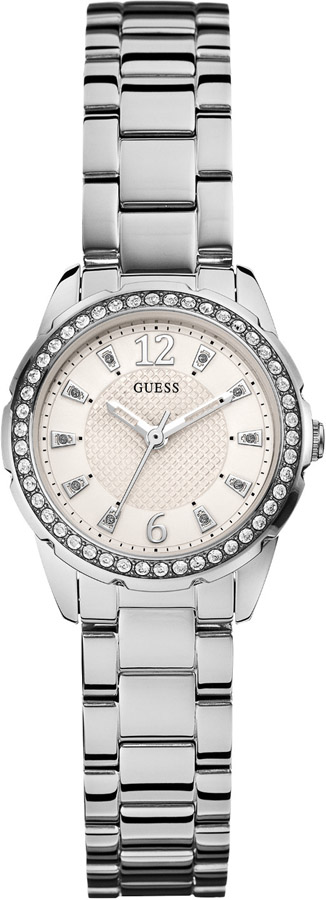 Guess Crystalsthree Hands Stainless Steel Bracelet W0445L1