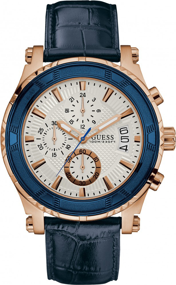 Guess Blue Leather Strap W0673G6