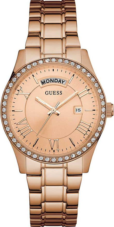 GUESS Crystals Rose Gold Stainless Steel Bracelet W0764L3