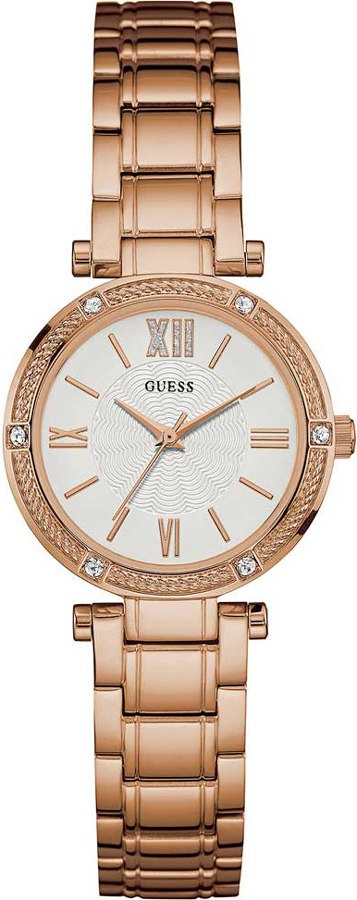 GUESS Crystals Rose Gold Stainless Steel Bracelet W0767L3