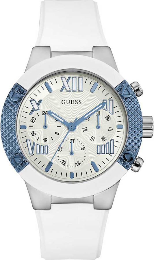 GUESS Multifunction White Rubber Strap W0772L3