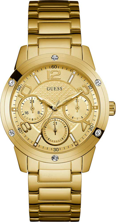 GUESS Crystals Multifunction Gold Stainless Steel Bracelet W0778L2
